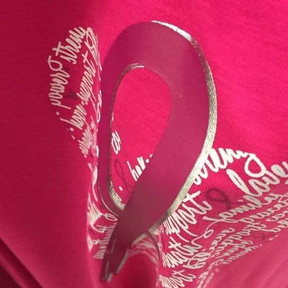 Breast Cancer Awareness Sheer Shoulder Top NEW - Picture 8 of 14